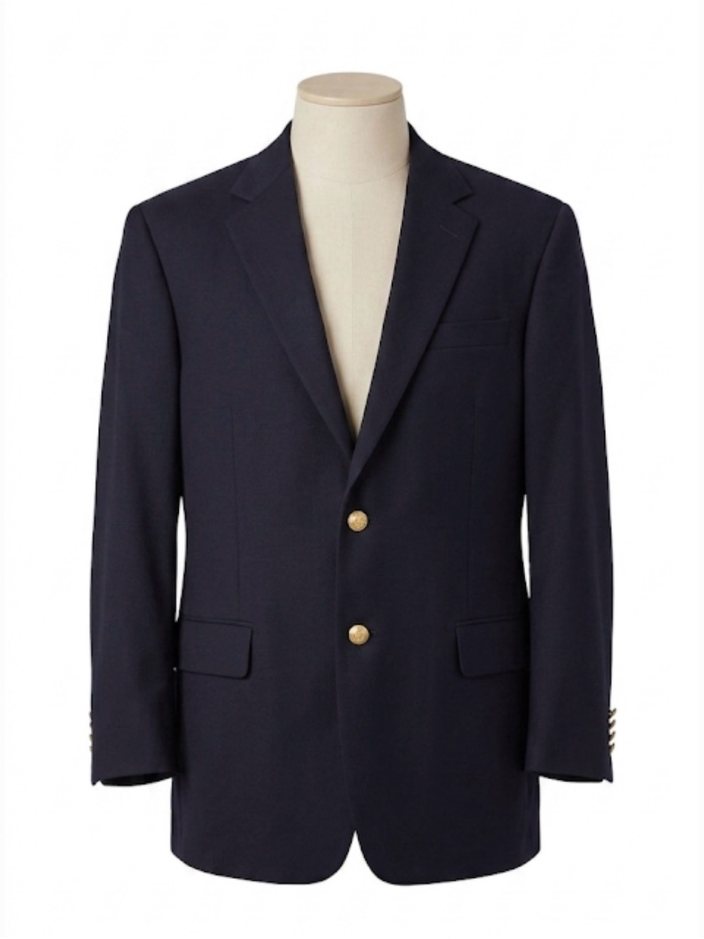 Ralph Lauren Blazer Navy Wool 42R LARGE Gold Crested